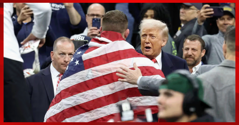 Moments After Winning NCAA Championship, Air Force Lieutenant Proudly Salutes President Trump